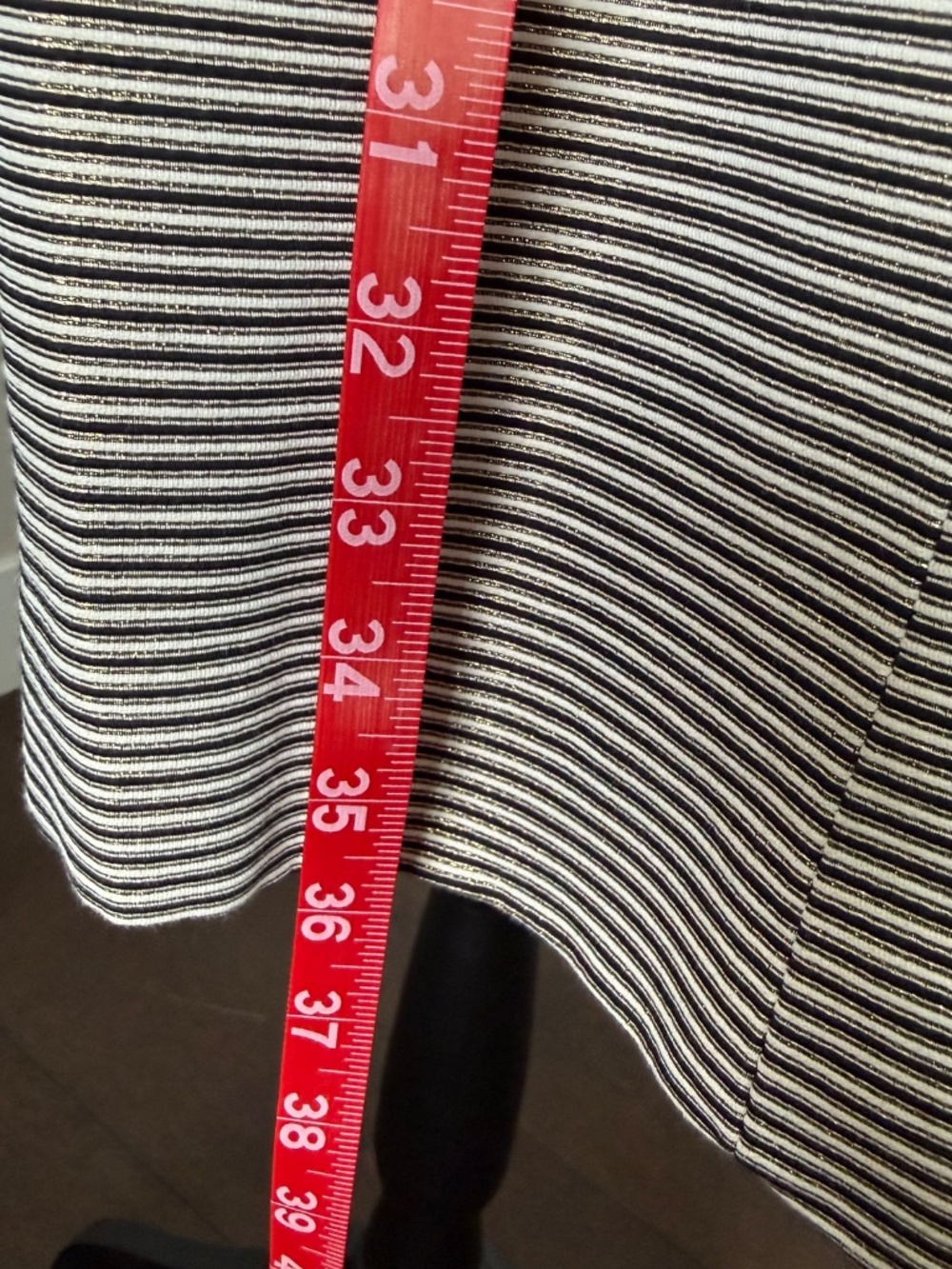 FLASH SALE TODAY Banana Republic XL Black Ivory Striped Swing Coat - Picture 5 of 11